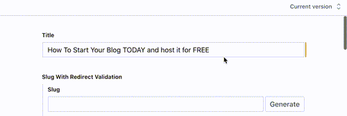 Generating slug from the title in the Sanity Studio