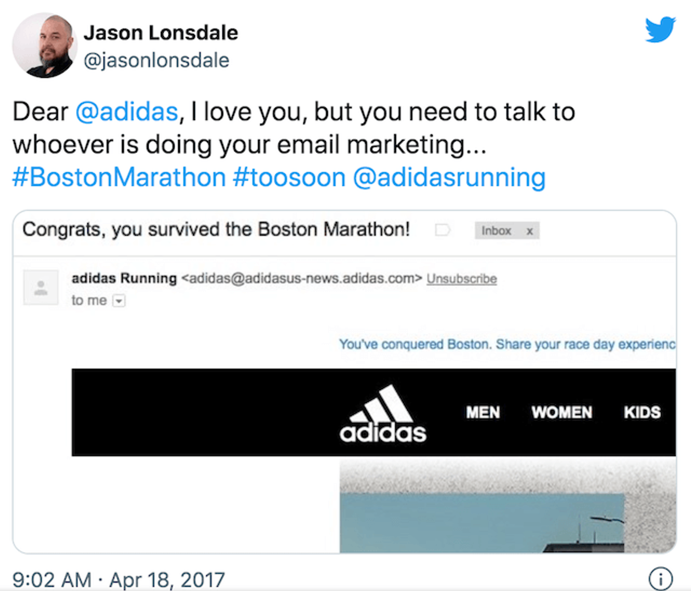adidas branding mistake