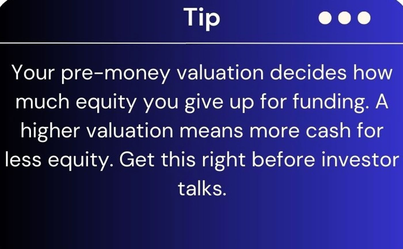 pre seed funding tip regarding valuation