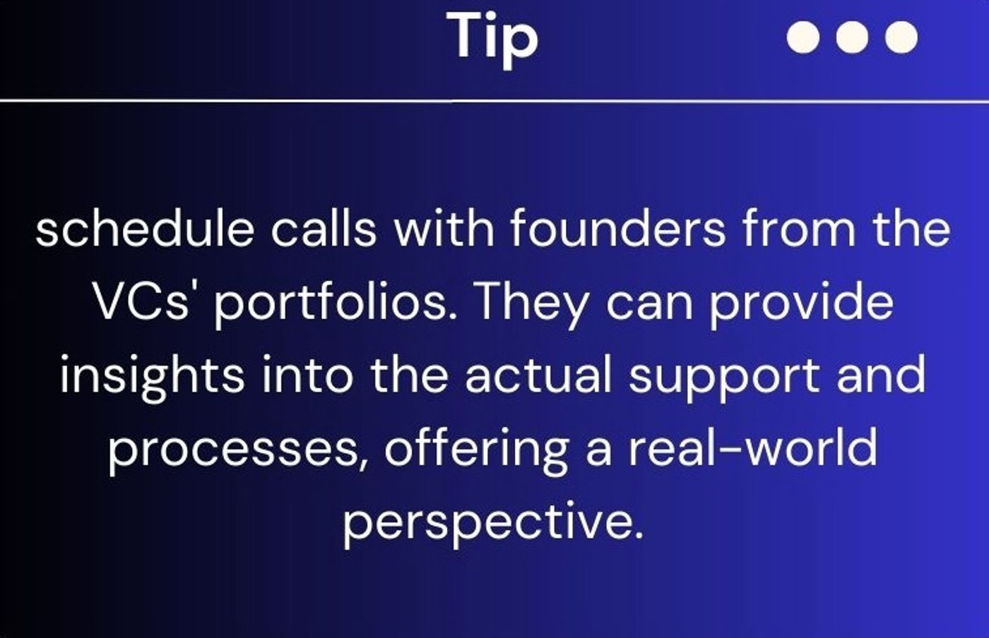 due diligence tip for startups regarding selecting vc's for pre seed funding