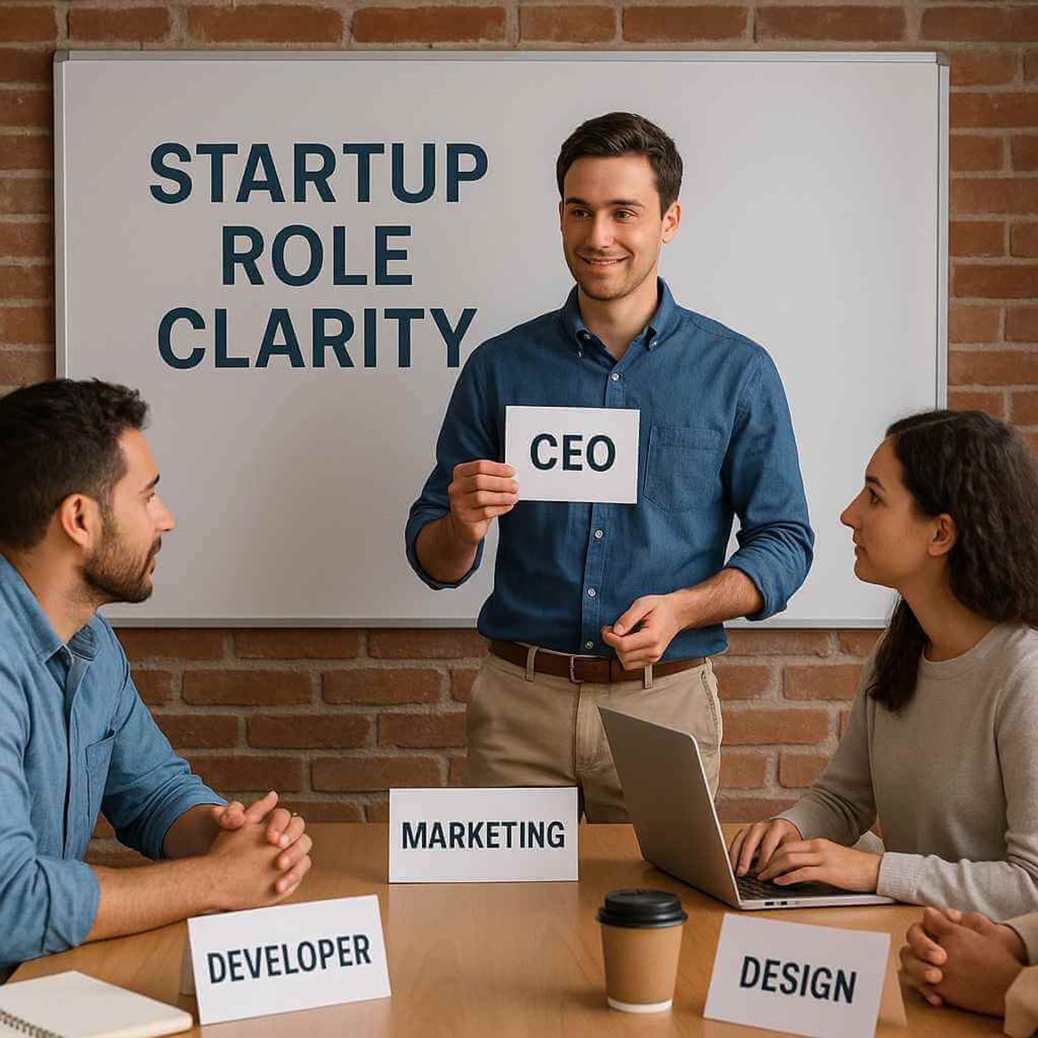 Startup team defining role clarity together with notes, charts, and focused collaboration.