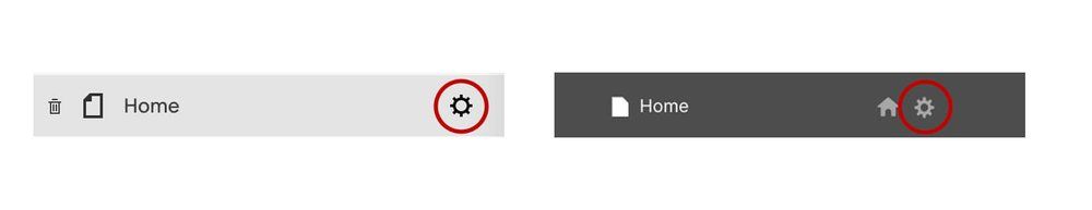 page settings navigation