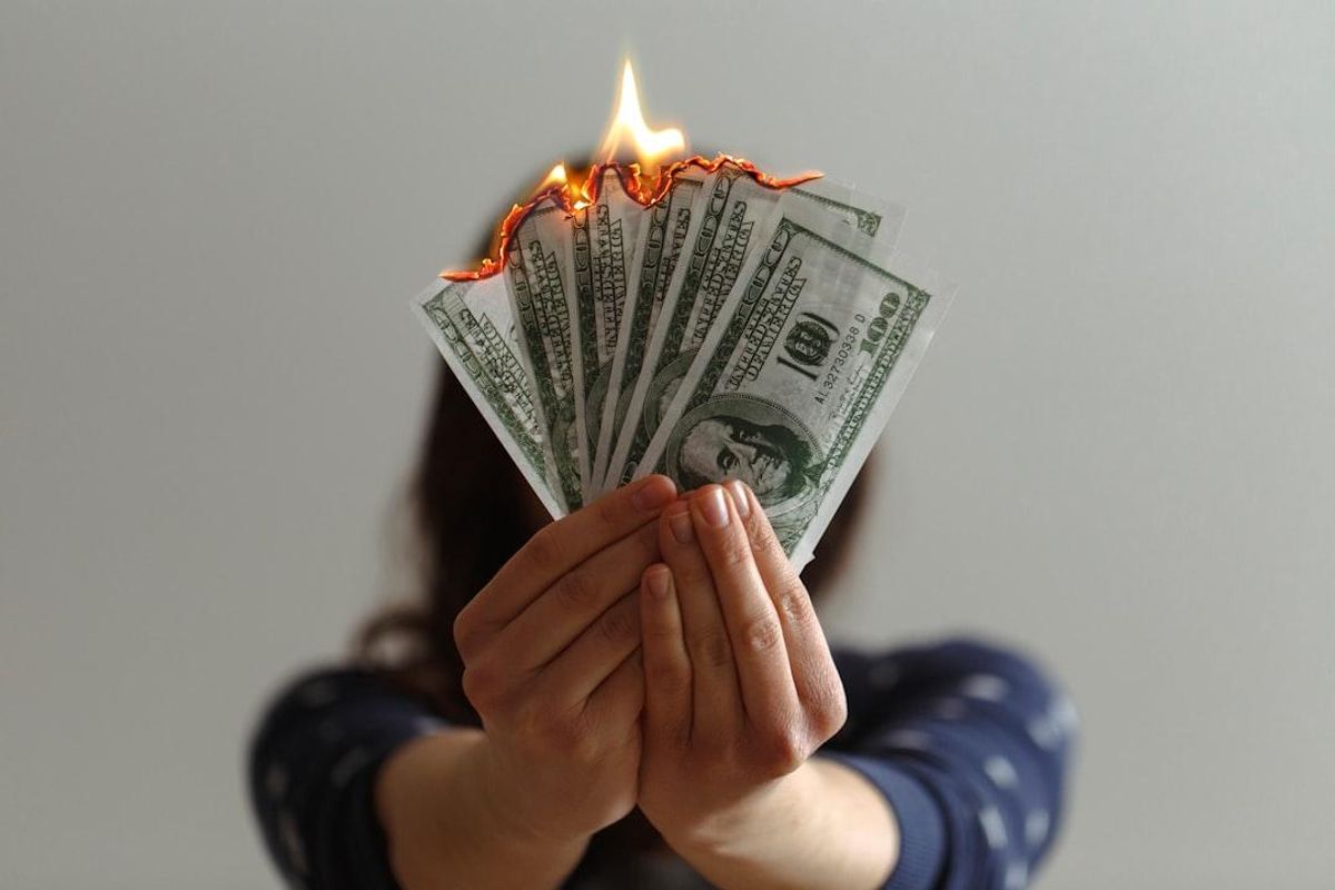money on fire