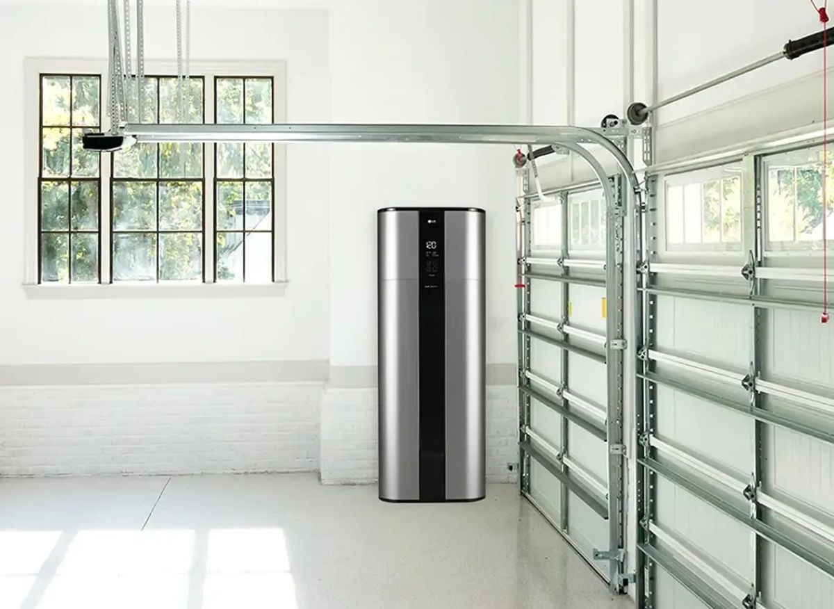 Modern utility room with water heater