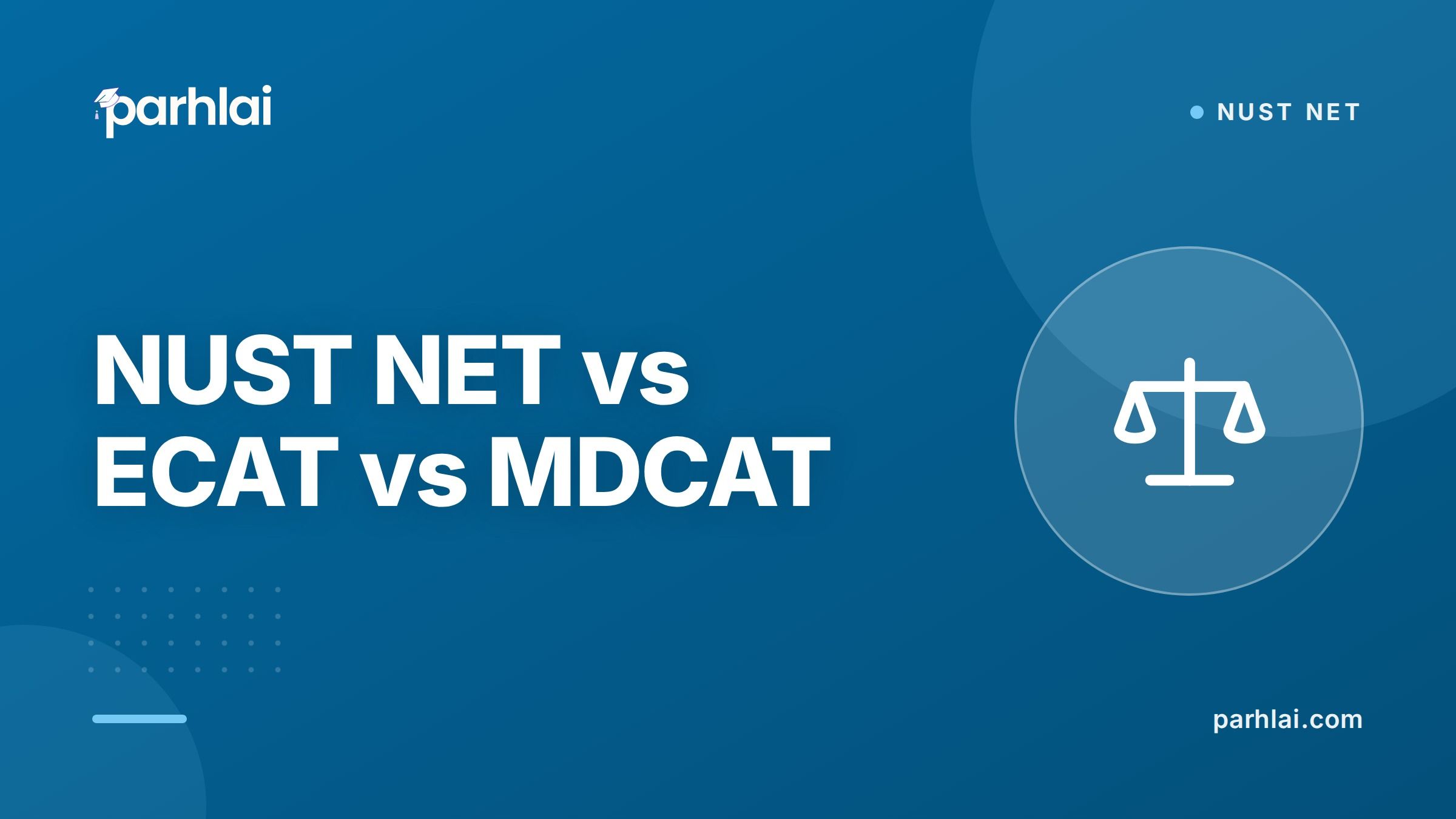 Parhlai blog cover for "NUST NET vs MDCAT vs ECAT: How They Differ"