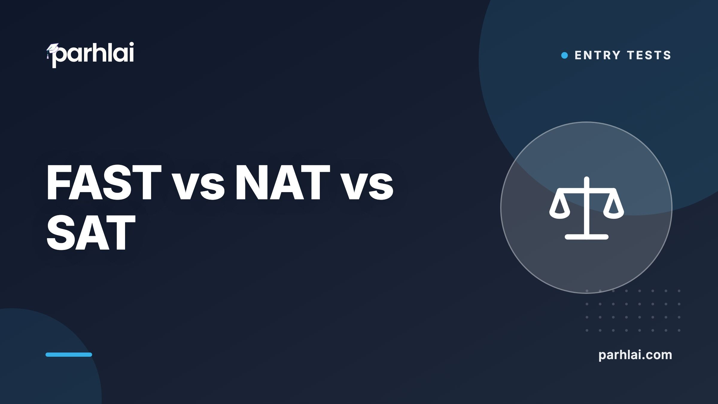 Parhlai blog cover for "FAST Admission Test vs NAT vs SAT"