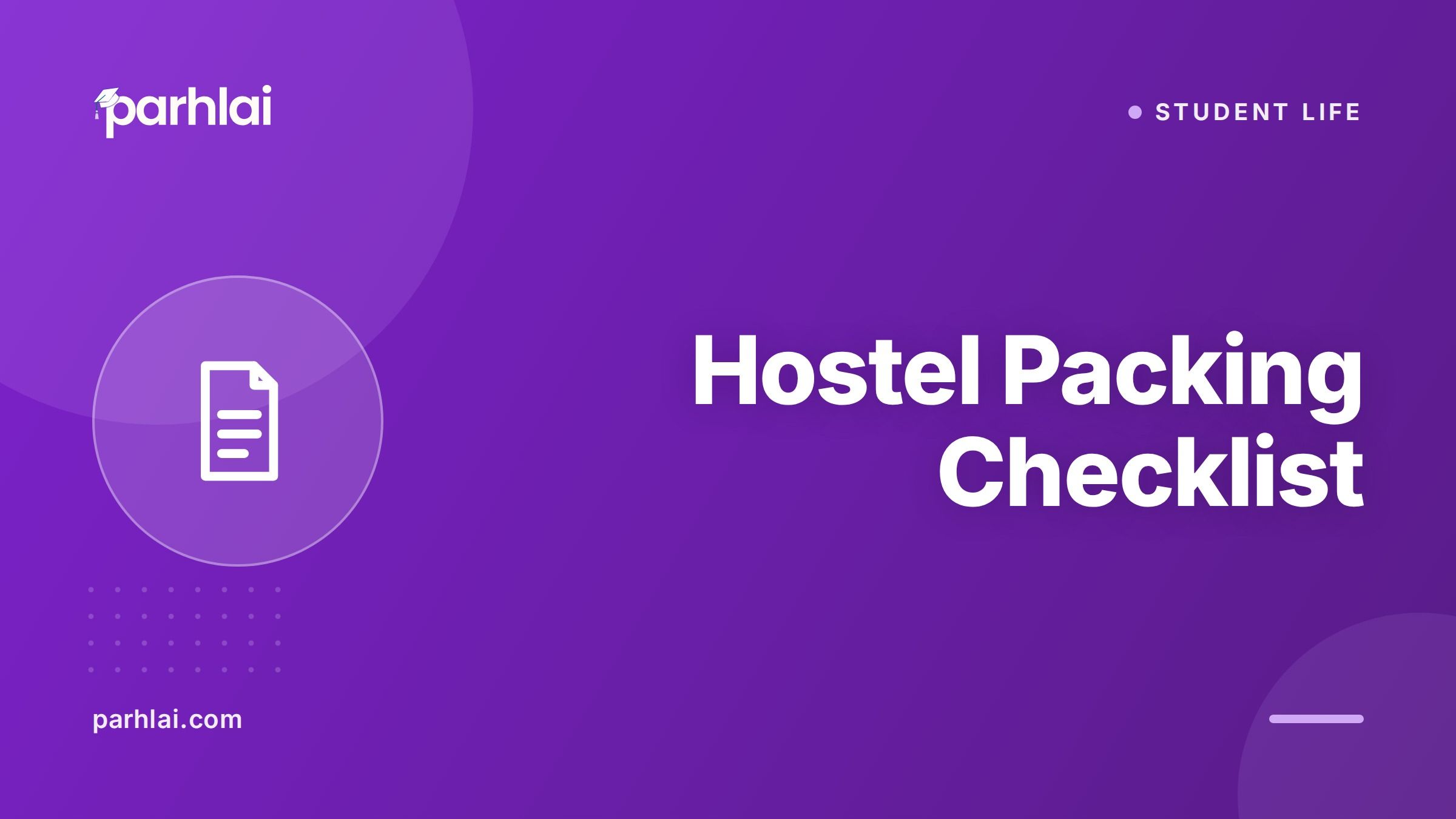 Parhlai blog cover for "University Hostel Packing Checklist for Pakistani Students"