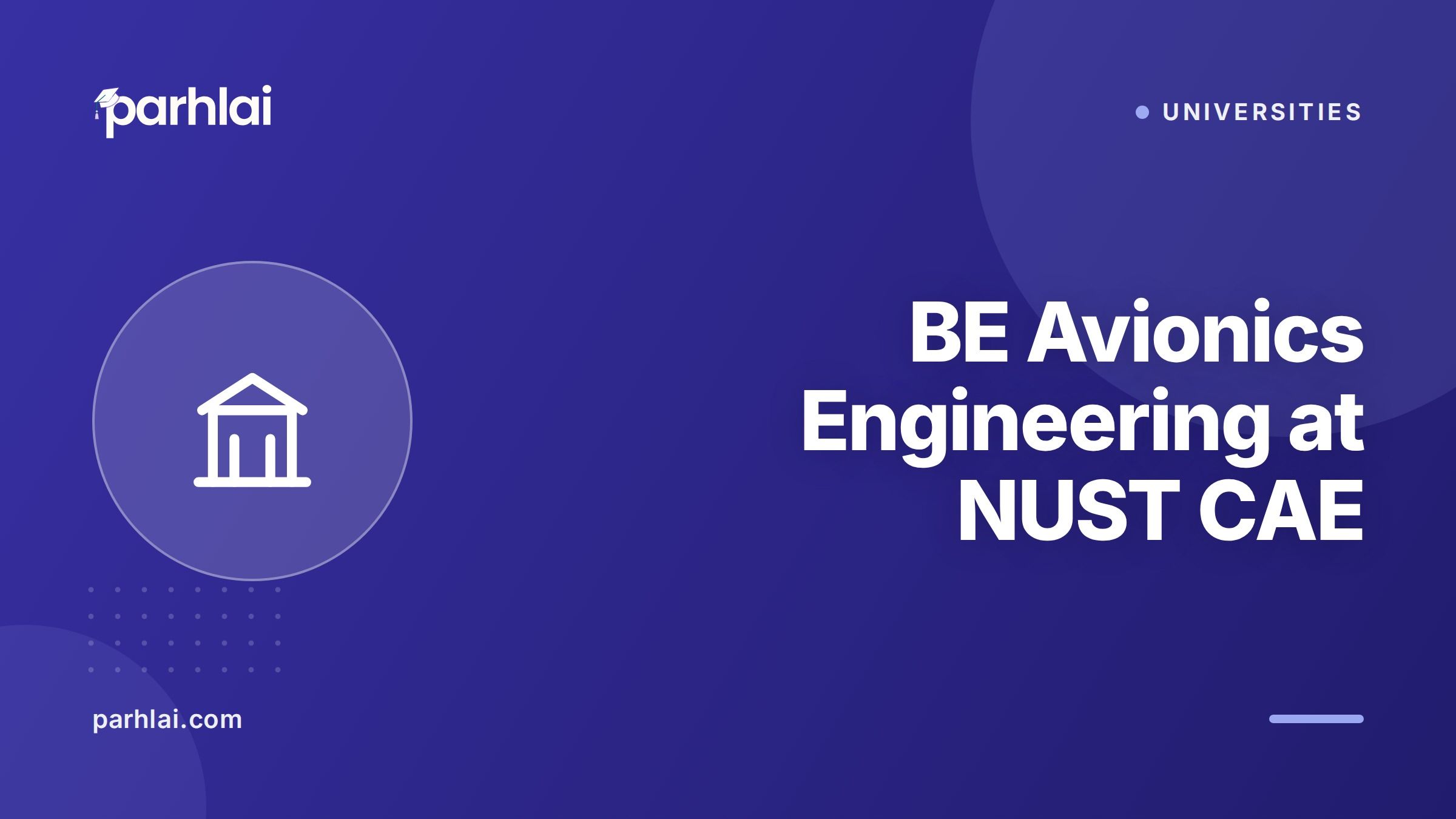 Parhlai blog cover for "BE Avionics Engineering at NUST CAE: Aircraft Electronics, Navigation, and Radar"
