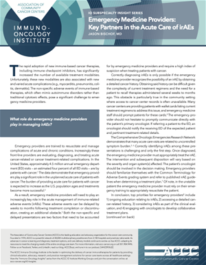 Emergency Medicine Providers: Key Partners in the Acute Care of irAEs