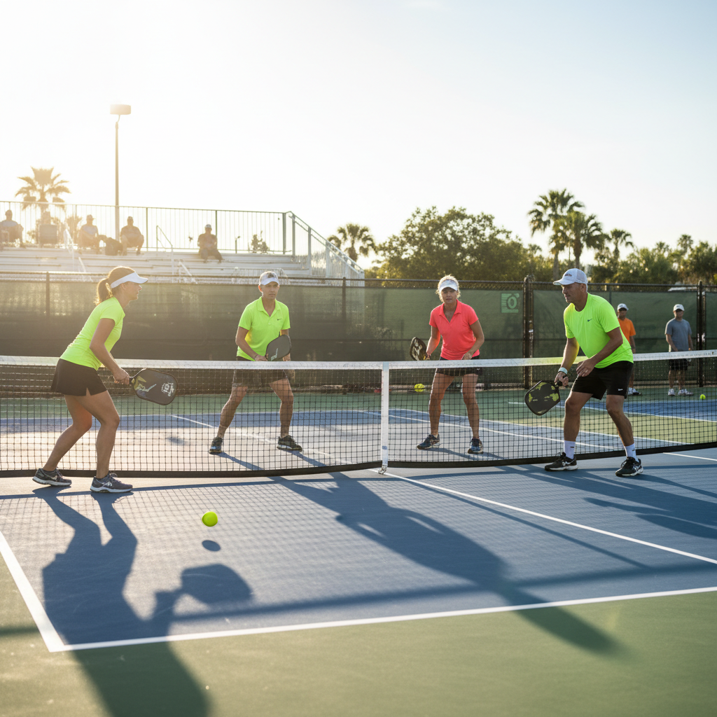 Pickleball doubles stacking formation diagram showing strategic court positioning for advanced 4.0 player teamwork