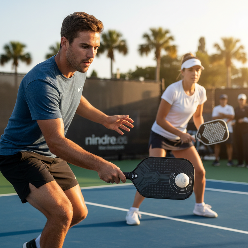 Pickleball paddle surface technology evolution, showcasing laser-etched and 3D-printed textures for enhanced spin performance