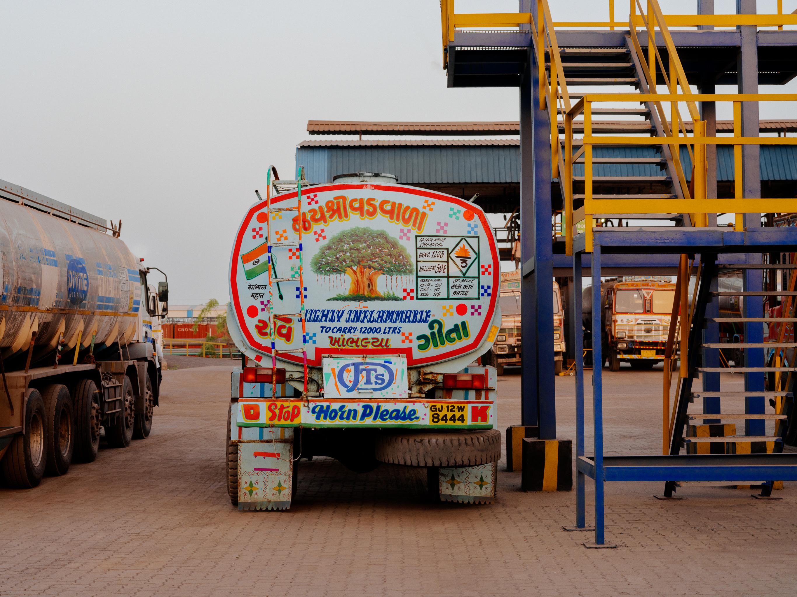 Decorated back of a truck