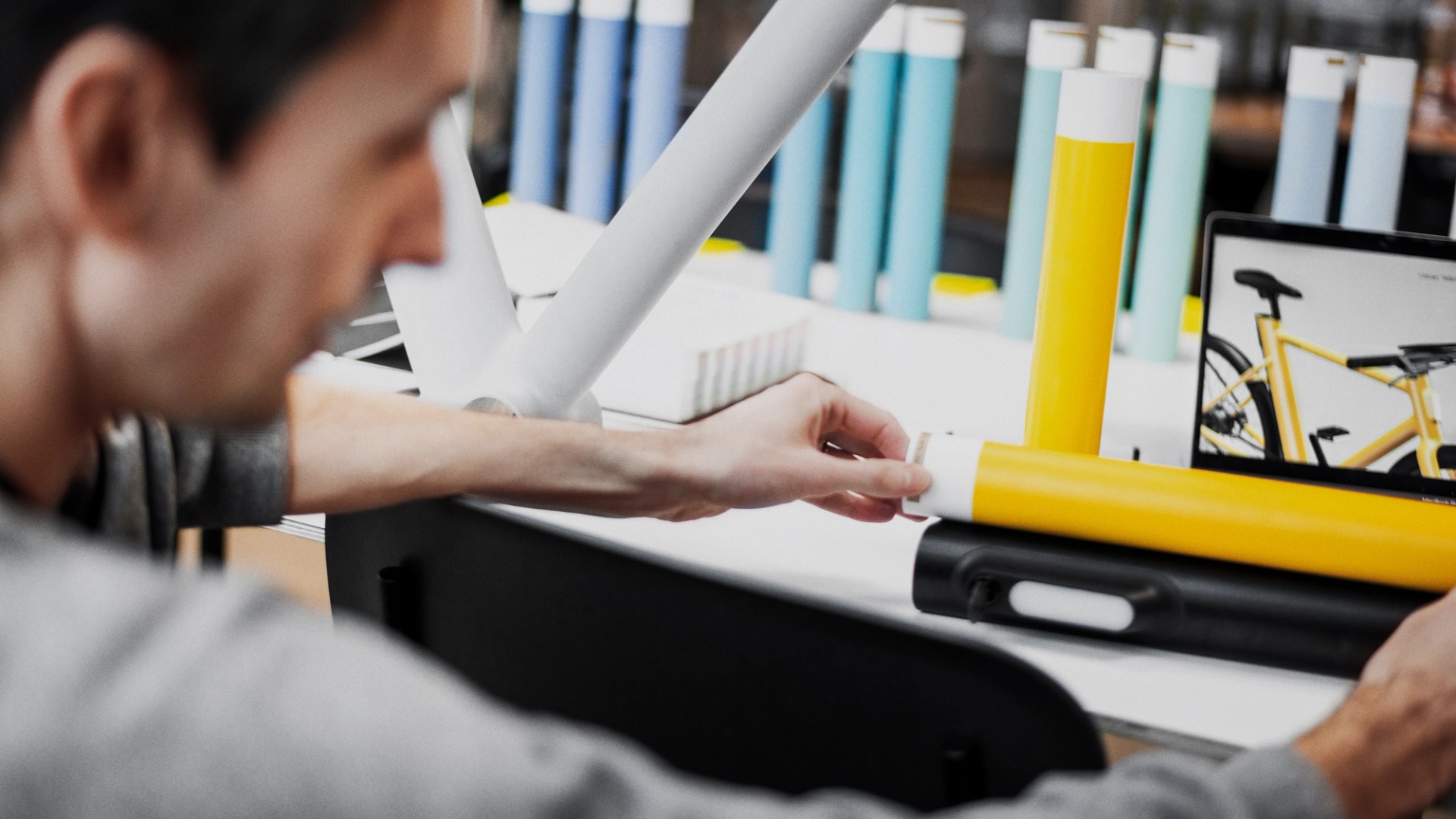 Product designer workspace showcasing creative process and user-centered design methodology.