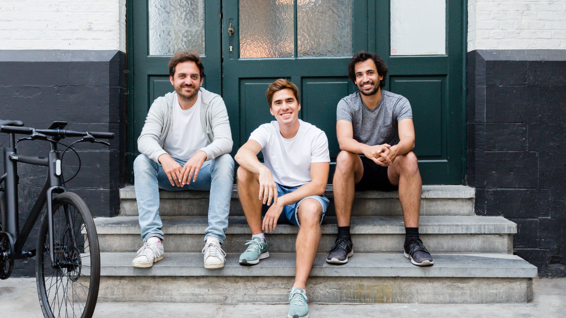 Startup product design collaboration featuring entrepreneurs with innovative e-bike technology.