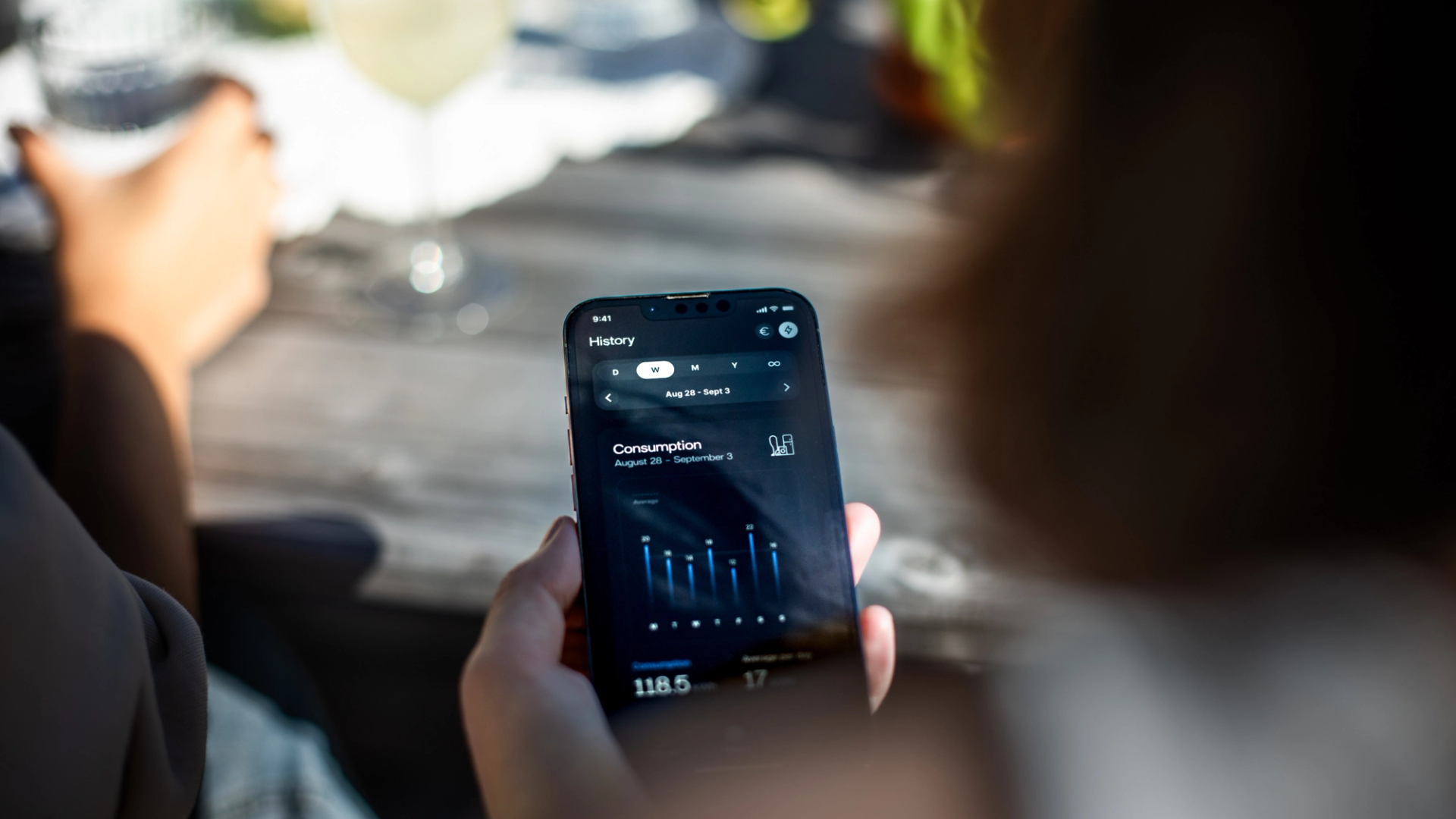 Mobile app interface design for connected solar energy systems and consumption analytics.