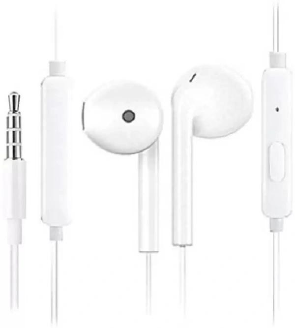 Earphone Compatible All Smart Phone & Android Device Wired Headset Wired Headset (White, In the Ear) thumbnail 1