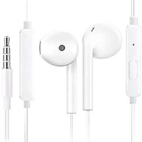 Earphone Compatible All Smart Phone & Android Device Wired Headset Wired Headset (White, In the Ear) thumbnail 1