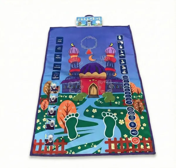 Electronic Namaz Mat for Kids | Interactive Learning Prayer Mat with Audio Guidance | Touch Sensitive Salah Training for Children | Portable Islamic Educational Prayer Rug for Daily Namaz