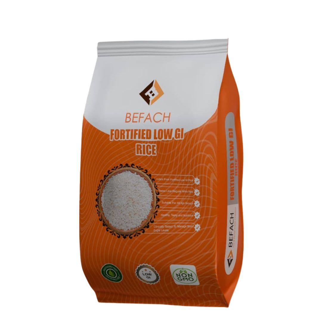 Befach Low GI Fortified Rice 1Kg  | Diabetes Friendly Low Glycemic Index Rice | High Fibre Vitamin & Mineral Enriched Daily Rice | Supports Healthy Blood Sugar Levels