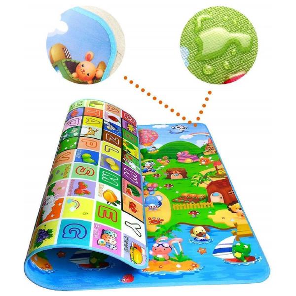 Waterproof Double Side Baby Play Floor Mat for Kids Home With Bag  thumbnail 7