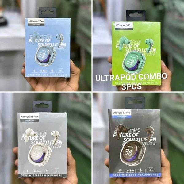 Ultrapods Pro True Wireless Earbuds with Display Transparent Design, Bluetooth 5.3 Water Proof - BLUE thumbnail 1