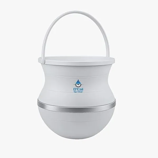 D'Cal Tap Filter for Hard Water | Chlorine & Sediment Reduction Cartridge | Protects Skin & Hair from Hard Water Effects | Easy Fit Faucet Filter for Bathroom & Kitchen