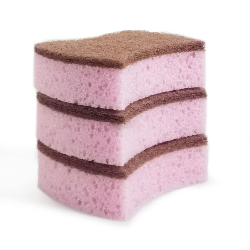 Brand New Product Explosive New Products Good Helper for Kitchen Cleaning Pink Waist Shaped Sponge Cleaning Cloth thumbnail 1