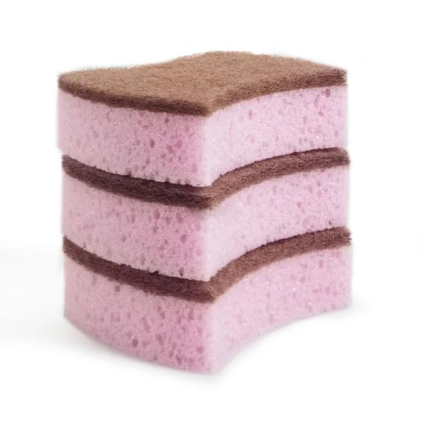 Brand New Product Explosive New Products Good Helper for Kitchen Cleaning Pink Waist Shaped Sponge Cleaning Cloth thumbnail 1