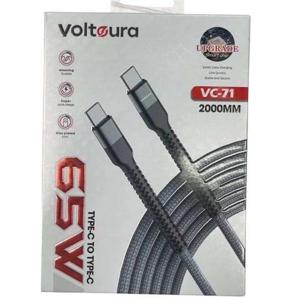 Voltoura VC-71 2000mm Type-C to Type-C Cable 65W Super Quick Charge, Durable Zinc Plated