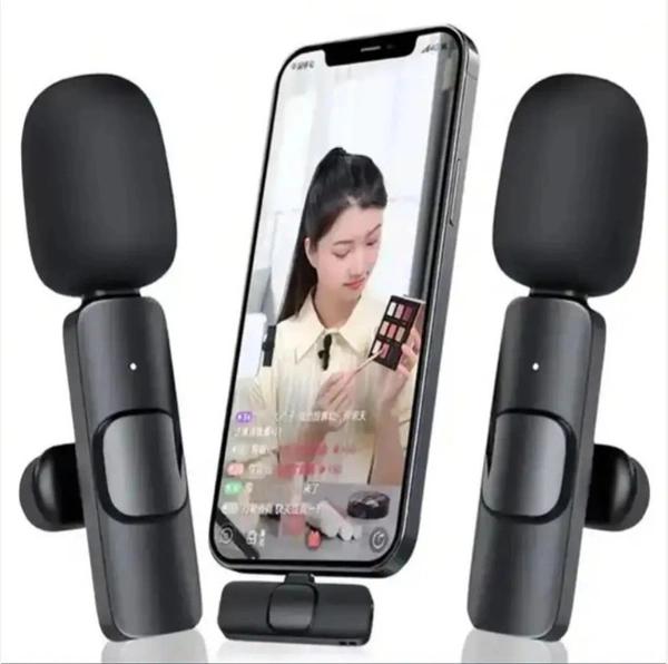 2in1 Noise Reduction Lavalier Lapel K9 Microphone WIreless Microphone for Liverstreaming Vlog Live Streaming Youtuber Podcast thumbnail 1
