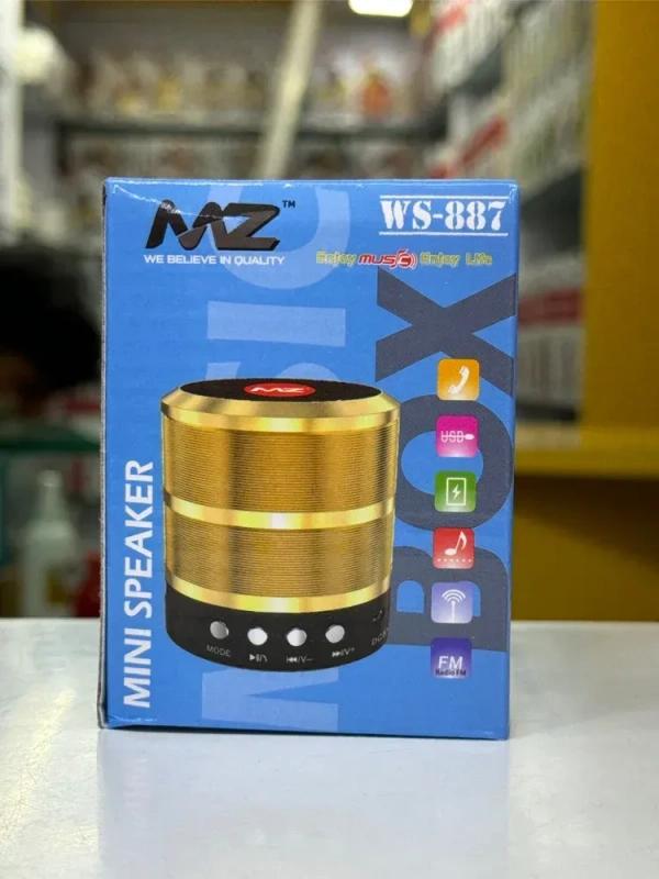 MZ WS-887 Mini Wireless Bluetooth Speaker Portable 5W Speaker with FM, AUX, USB, TF Card, Mic & High Bass thumbnail 1