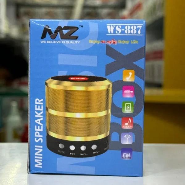 MZ WS-887 Mini Wireless Bluetooth Speaker Portable 5W Speaker with FM, AUX, USB, TF Card, Mic & High Bass thumbnail 1