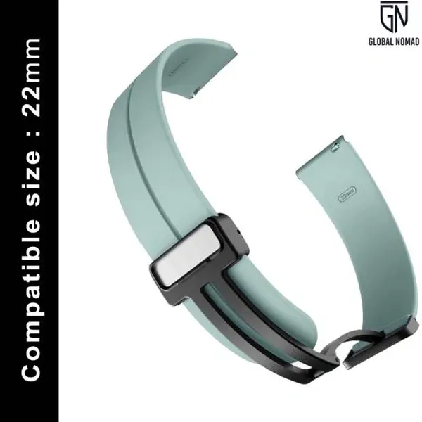 22MM-MGNT-SILI-GEM-GREEN Smart Watch Strap (Green)