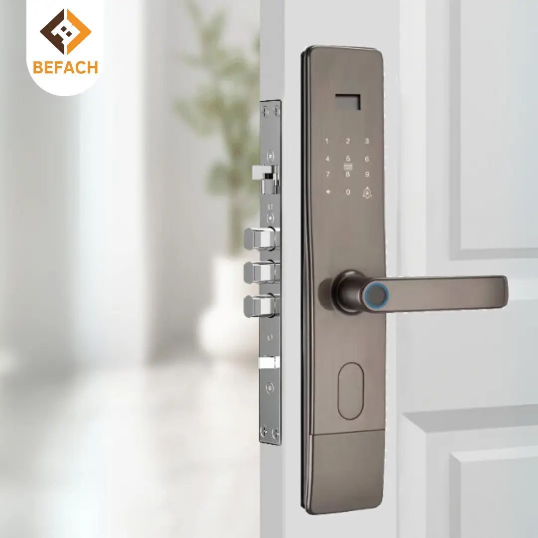 Befach Entry Door Lock T30 |Fingerprint lock | passcode enabled| Aluminium Heavy Duty Construction | Key Operated Main Door Lock with Secure Latch System | Anti Rust Durable Lock for Home, Apartment & Office Doors thumbnail 1