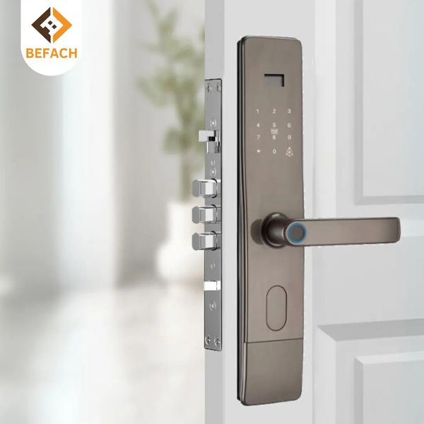Befach Entry Door Lock T30 |Fingerprint lock | passcode enabled| Aluminium Heavy Duty Construction | Key Operated Main Door Lock with Secure Latch System | Anti Rust Durable Lock for Home, Apartment & Office Doors thumbnail 1