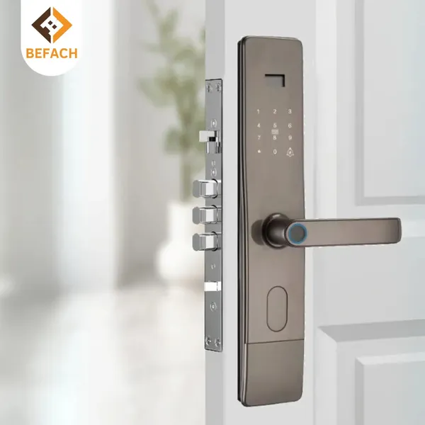 Befach Entry Door Lock T30 |Fingerprint lock | passcode enabled| Aluminium Heavy Duty Construction | Key Operated Main Door Lock with Secure Latch System | Anti Rust Durable Lock for Home, Apartment & Office Doors