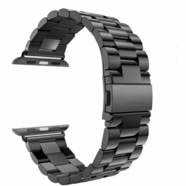 Steel Metal Chain Strap For Ultra Smart Watch 49 Mm, Series 8 / 7 45 Mm, Series 6 / 5 / 4 44 Mm Smart Watch Strap (Black)