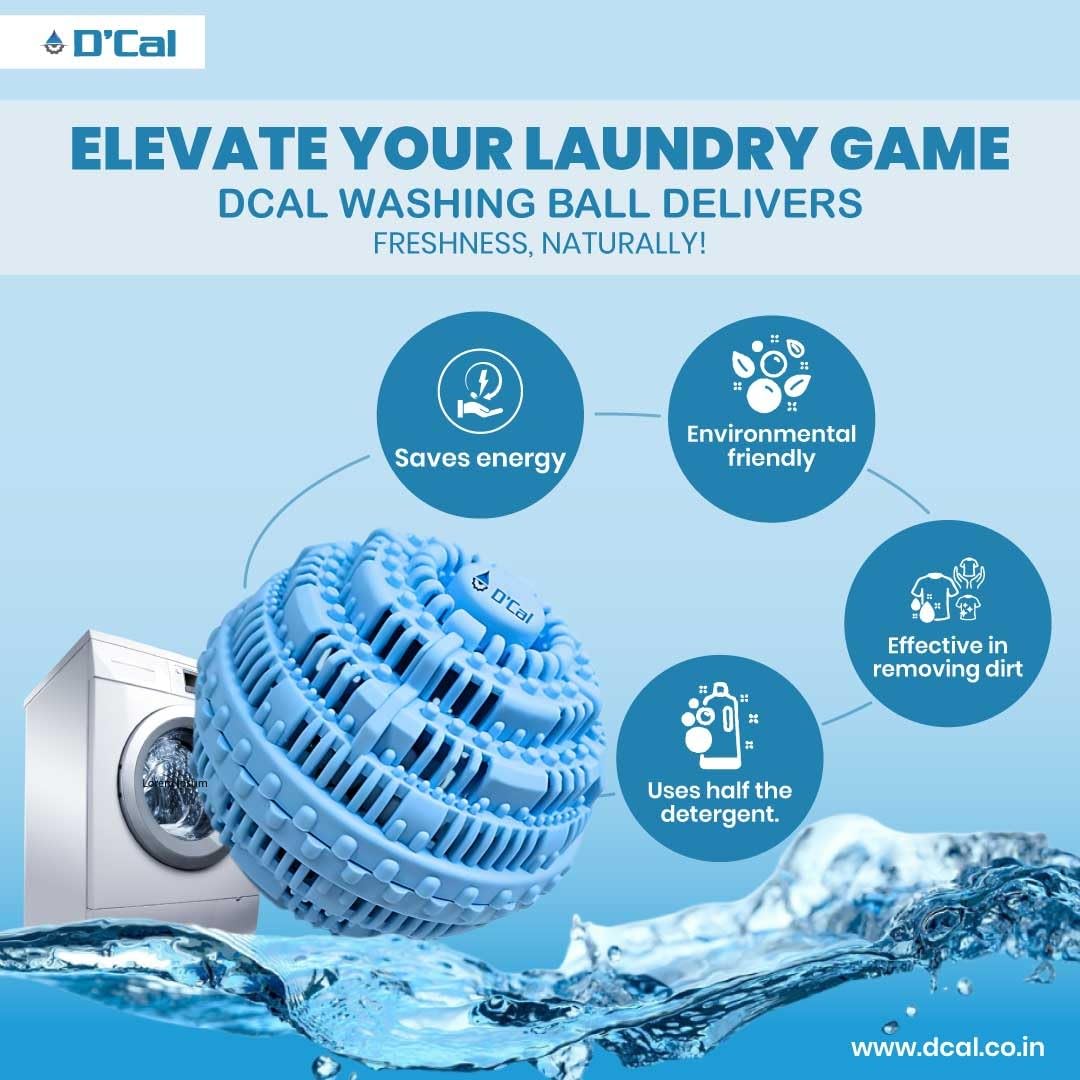 Dcal Washing Ball | Reusable Detergent Saving Laundry Ball | Eco Wash Technology for Gentle Fabric Cleaning | Chemical Reduction Washer Ball for Daily Clothes thumbnail 2