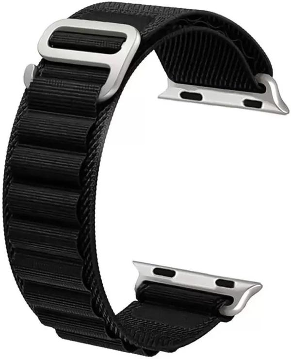 Alpine Smart Watch Strap Compatible with ultra smart Watch 49mm 45mm 44mm and 42mm Perfect Fit for Ultra SE2 SE Series 8/7/6/5/4/3/2/1 iWatch Smart Strapband for Men Women Smart Watch Strap (Black) thumbnail 1