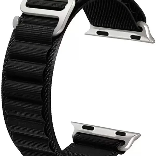 Alpine Smart Watch Strap Compatible with ultra smart Watch 49mm 45mm 44mm and 42mm Perfect Fit for Ultra SE2 SE Series 8/7/6/5/4/3/2/1 iWatch Smart Strapband for Men Women Smart Watch Strap (Black)
