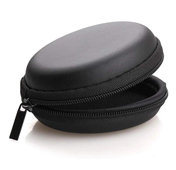 Earphone Headphone Case Pouch Cover Carrying Case for Earphones, Headset, Pen Drives, SD Cards, All Mobile Accessories (Black) (Pack of 1 thumbnail 1