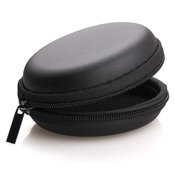Earphone Headphone Case Pouch Cover Carrying Case for Earphones, Headset, Pen Drives, SD Cards, All Mobile Accessories (Black) (Pack of 1