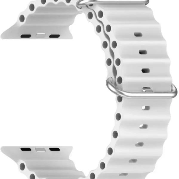 Silicone Ocean Smart Watch Strap Compatible with ultra smart Watch 38mm 40mm 41mm Perfact Fit for iWatch Ultra SE2 SE Series 8 7 6 5 4 3 2 1 Smart Watch Strap (Grey)