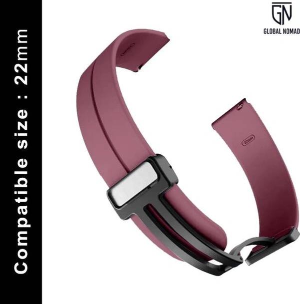 22MM-MGNT-SILI-RED-WINE Smart Watch Strap (Red)