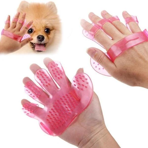 Rubber Pet Cleaning Massaging Grooming Glove Brush thumbnail 4