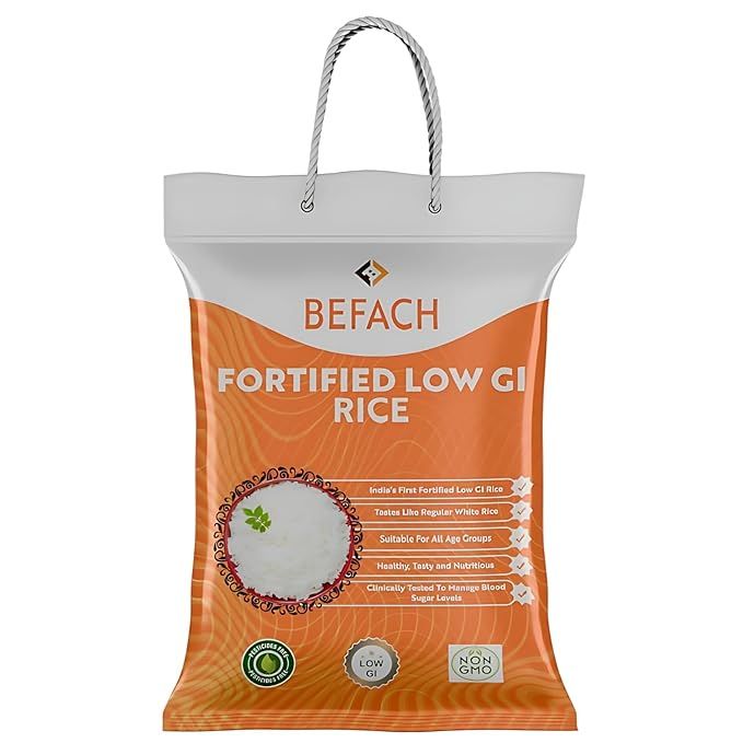 Befach Low GI Fortified Rice 4.5Kg  | Diabetes Friendly Low Glycemic Index Rice | High Fibre Vitamin & Mineral Enriched Daily Rice | Supports Healthy Blood Sugar Levels