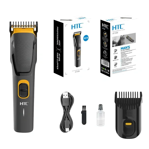 AT-509 USB Cordless Hair Clipper & Trimmer for men Rechargeable, Precision Cutting, Low Noise