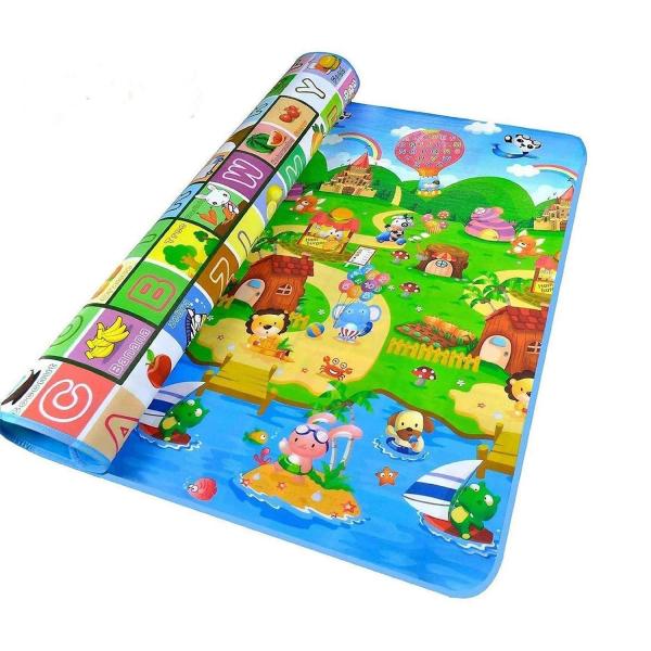 Waterproof Double Side Baby Play Floor Mat for Kids Home With Bag  thumbnail 4
