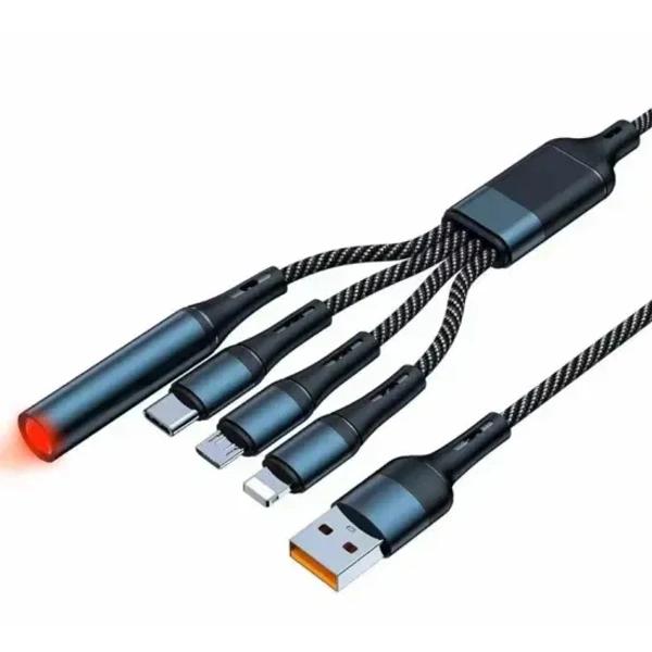 4-in-1 Cigarette Lighter Multi USB Braided Universal Cable | 5A Super Fast Charging thumbnail 1