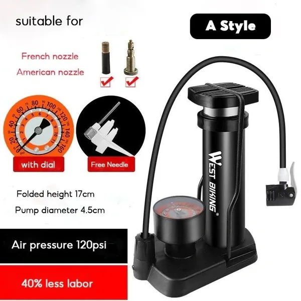 Portable Air Pressure Pump for Car, Bike & Bicycle